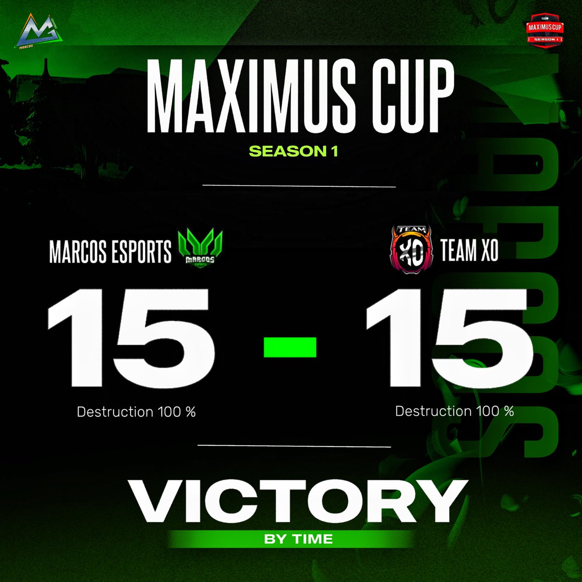 Maximum cup Top-8 ✅ 
A perfect war from both side but we won by time. 😊

GG to team @TeamXOxClash ❤️

#MarcosGaming #MarcoseSports #MG #Clashofclans #coc