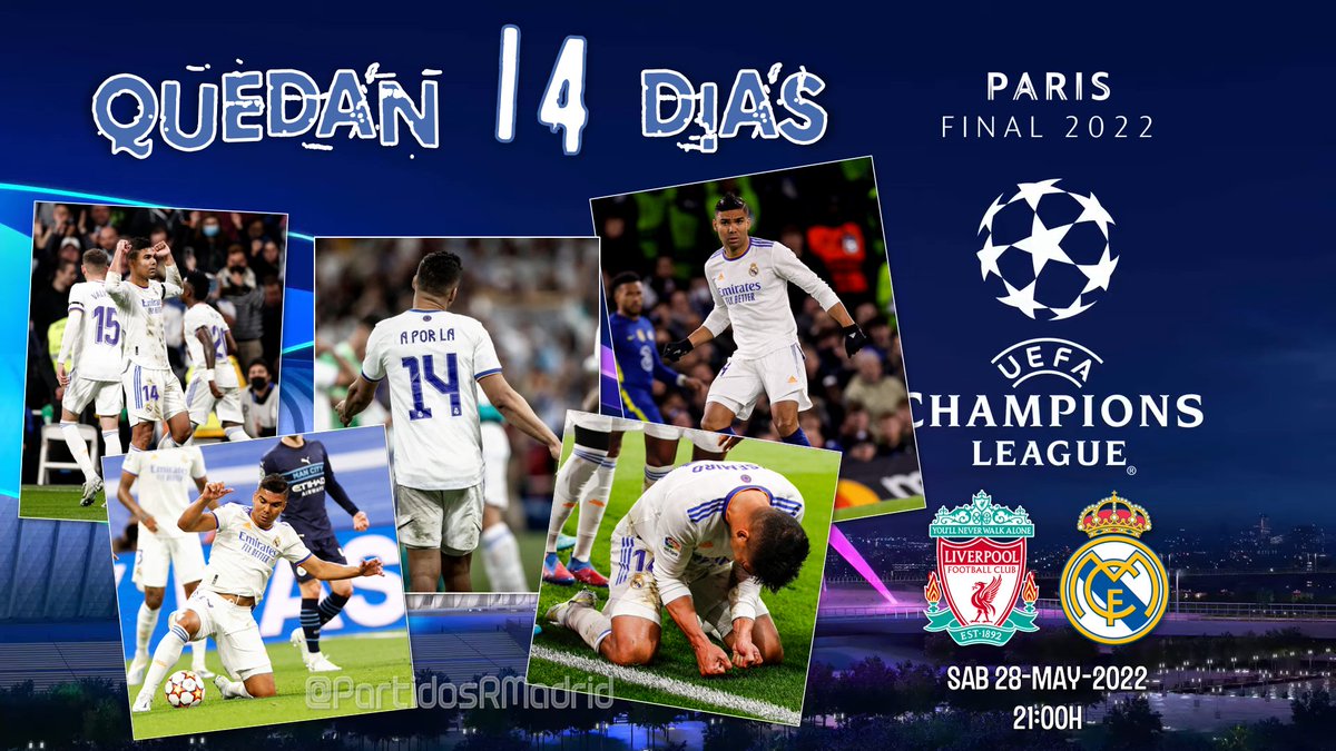 PartidosRMadrid's tweet photo. ⏳ QUEDAN 2⃣ SEMANAS⌛️
#APorLa14 #Champions #HalaMadrid #RealMadrid #FinalParis
@Elturre_10 @Scream__10 @BenzeFrank @Elregresodekro1 @EresunFeomeno @venamadridismo1 @newbernabeu2022 @damiancasol @tribumadridista @JotaJoker8 https://t.co/uFM9ZVTcmR