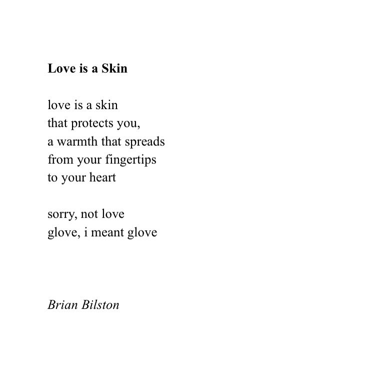 Today’s poem is called ‘Love is a Skin’.