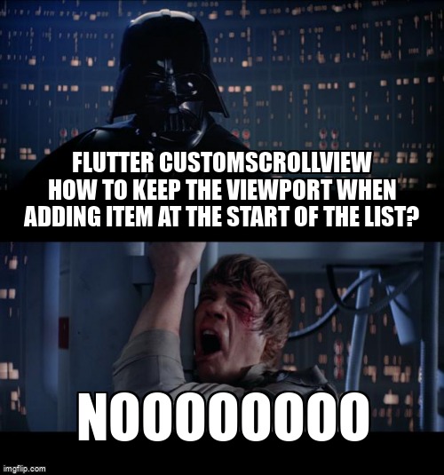 Meme overflow on twitter flutter customscrollview how to keep the