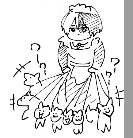 メイドの日なんてあったんだ……(原稿の隅に描くな)(フリーと 