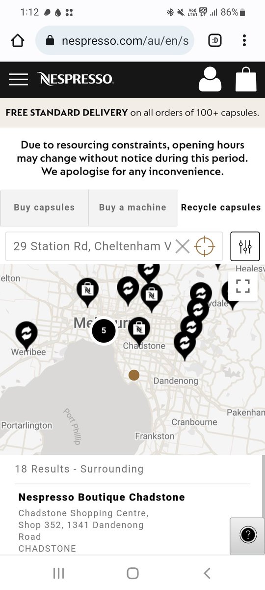 jen_impact's tweet photo. @NESCAFE so this is incorrect. I scanned and found that the nearest recycling is 11km away not 9km. Small point but if you make claims maybe make sure they are correct? https://t.co/GiLOc1VvU1