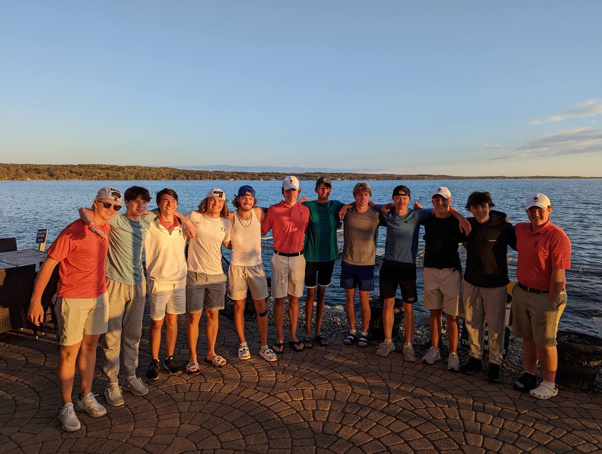 Day 1 at Minnewaska Tournament ended at Lakeside….great team dinner! After day 1 - Team is in 2nd place by only 3 shots to Edina. Low Eagle today was Brady Baynes with a 71 in tough conditions (25-30 mph winds).  Day 2 starts Saturday @ 8:30 am. Go Eagles! ⁦<a href="/EPActivities/">Eden Prairie Eagles</a>⁩