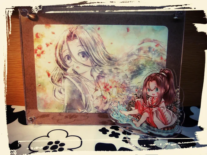 (@chloe_brgarden )クロエさんの交換企画で素敵な温寧ちゃんのアクリルスタンドとポストカードが届きました😭✨✨✨クロエさんのイラスト可愛すぎて今回グッズをお菓子と交換していただきありがとうございました🙏💕💕大切に飾らせていただきます! 