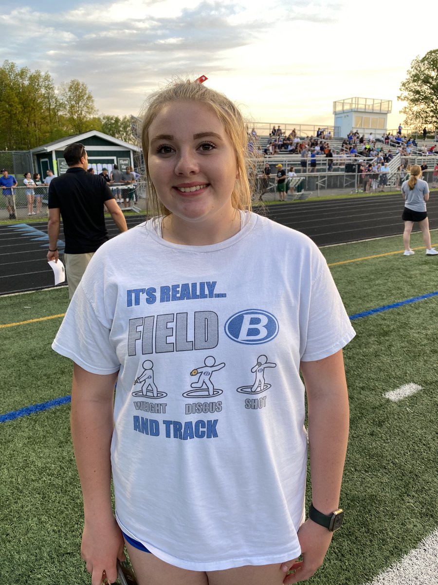 <a href="/BHSGoBigBlue/">Brunswick HS Athletics</a> senior <a href="/wyatt_maddy/">maddy wyatt</a> won <a href="/Ohio_GCC/">Greater Cleveland Conference</a> Meet championships in the discus and shot put. Maddy graduates from <a href="/BCSDBrunswickHS/">Brunswick High School</a> tomorrow and will join <a href="/OhioStateTFXC/">Ohio State T&F/XC</a> in the fall.