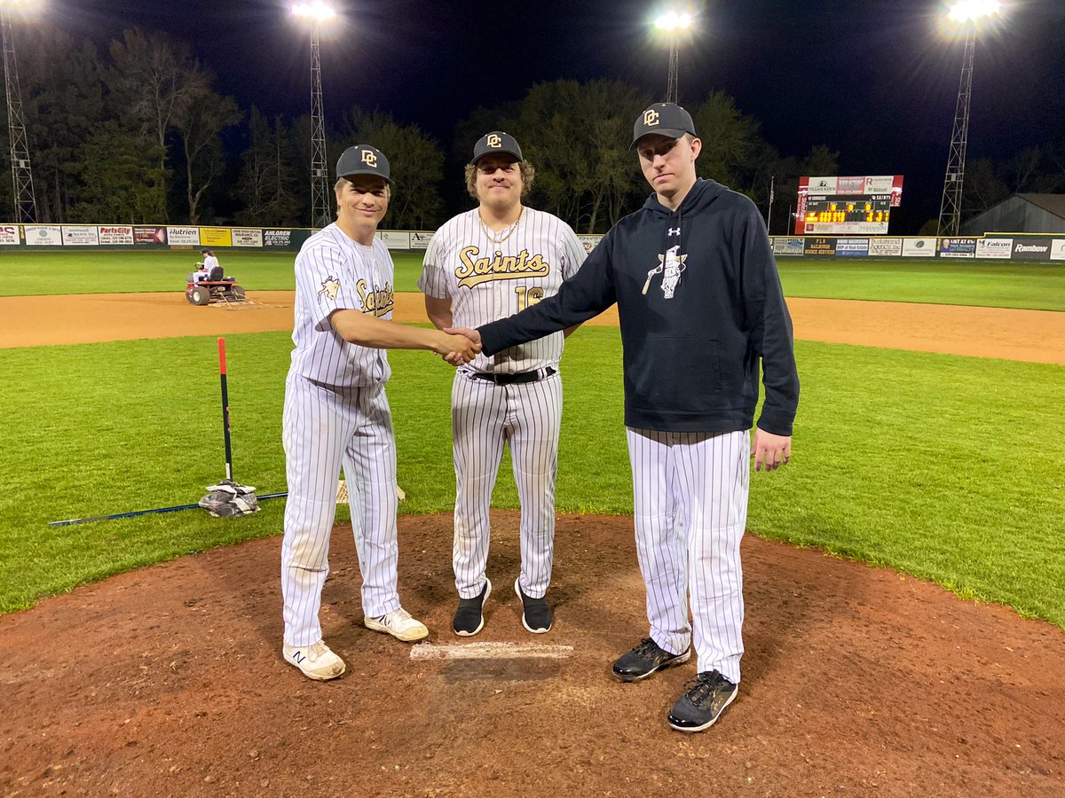Saints win! Saints win! 17-2 over <a href="/bptigertown/">BELLE PLAINE TIGERS 🐅⚾️</a>.

POG: <a href="/ebrandel8/">Ethan Brandel</a> picks up his first #DCSaints hit, a 2-bagger, and collects 3 RBI on the day! 🐈‍⬛

Celebrating <a href="/BaseballGeeky12/">Michael Leffler</a>’s b-day with a W! 🎉

Next up, at <a href="/DevilsPlain/">Maple Plain Diamond Devils</a> on Sunday at 2pm. #DCSaints #MoundGuys