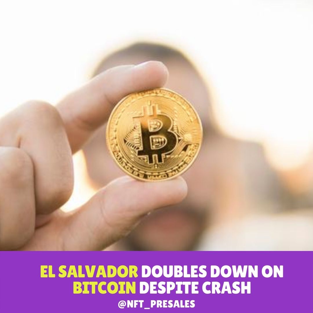 nft_presales's tweet photo. El Salvador doubles down on bitcoin despite crash adding 500 tokens to the country's national reserves...(maybe we won't mention the $21.5M losses 😜🤐) #bitcoin #whatcryptocrash #buythedip #buylow #crypto https://t.co/M7gqw1vUpZ
