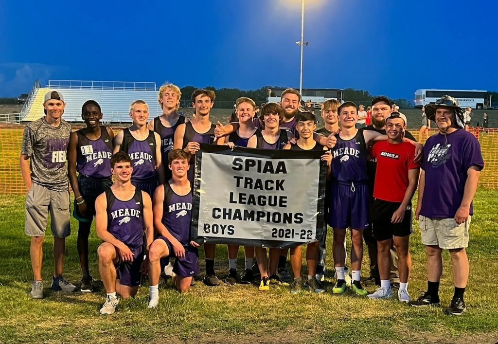 MeadeBuffaloes's tweet photo. CONGRATULATIONS to our MHS Track teams! Our Buffaloes are the 2022 SPIAA League CHAMPIONS! They scored 99 points. Our Lady Buffs also had a great meet earning a 3rd place finish with 90 points! Way to work, MHS Track!
#WeR226 #MeadeBuffaloes #MHSTrack https://t.co/LJhxAKqkoL