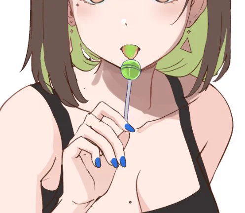 her tongue? Green 
