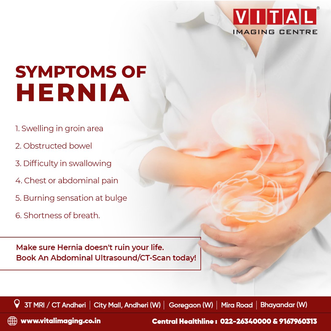 vital_imaging's tweet photo. Getting screened if you experience these symptoms would help you to understand the disease better and cure sooner.

#vital #vitalimaging #ctscan #medicalscan #radiology #sonography #mri #mriscan #xrays #ultrasound #3TMR #3D #symptoms #hernia https://t.co/uEQa0cEs7j