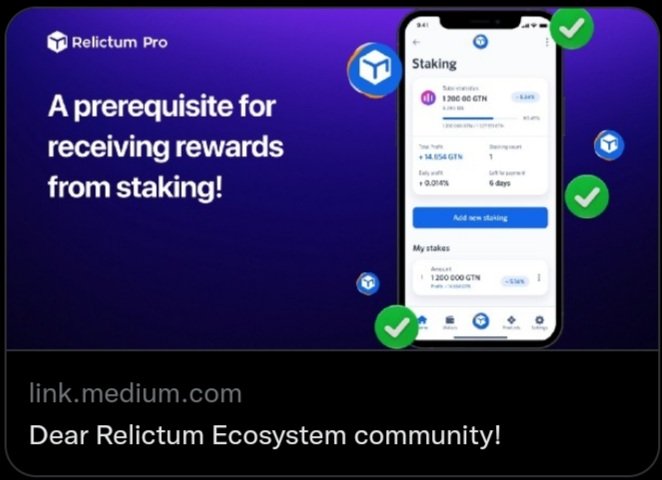 LtXxUOhQQbMUKdT's tweet image. 📣Необходимым условием для получения вознаграждения два раза в месяц является наличие у вас токенов GTN блокчейна Relictum, поставленных на стейкинг.
Sign up
relictumlab.pro/auth/registrat…
#relictum #relictumlab   #relictumpro  #gtn #globalwarming #ecology 
#реликтум #нод #gtn