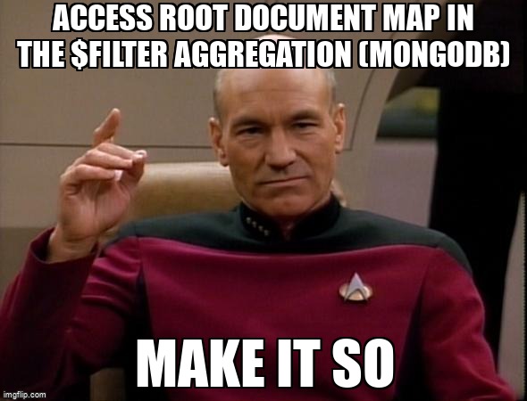 overflow_meme's tweet image. Access root document map in the $filter aggregation (MongoDb) stackoverflow.com/questions/7222… #mongodb #aggregationframework #filtering #mongodbquery
