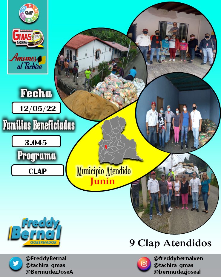 Sedebat_'s tweet photo. #13Mayo 3.045 𝗕𝗼𝗹𝘀𝗮𝘀 𝗖𝗟𝗔𝗣 para las familias del Mpio. #Junin continuamos beneficiando a más hogares del #Tachira gracias a la gestión del Gobernador @FreddyBernal ante el Ministro @LealTelleria bajo la cordinación del Ing. @BermudezJoseA #VenezuelaInnova
#CLAP https://t.co/jWepflr26Q