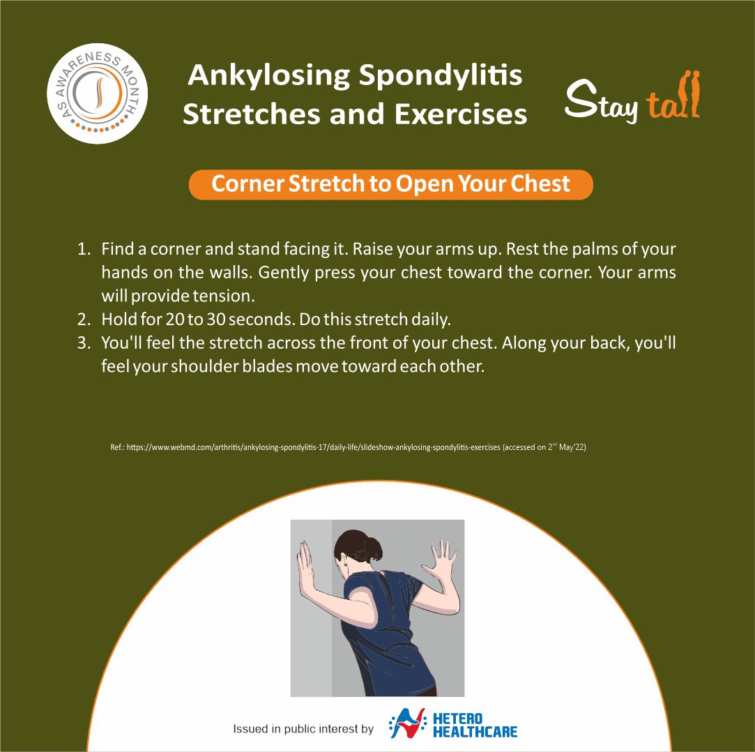 FightRheumatism's tweet photo. This simple corner stretch opens up your chest and improves your body posture. Repeat it daily for a healthy posture.

#AnkylosingSpondylitisStretches #AnkylosingSpondylitisExercises #AnkylosingSpondylitisAwarenessMonth #StayTall #FightRheumatism #HeteroHealthcare https://t.co/vgV2J22A7B