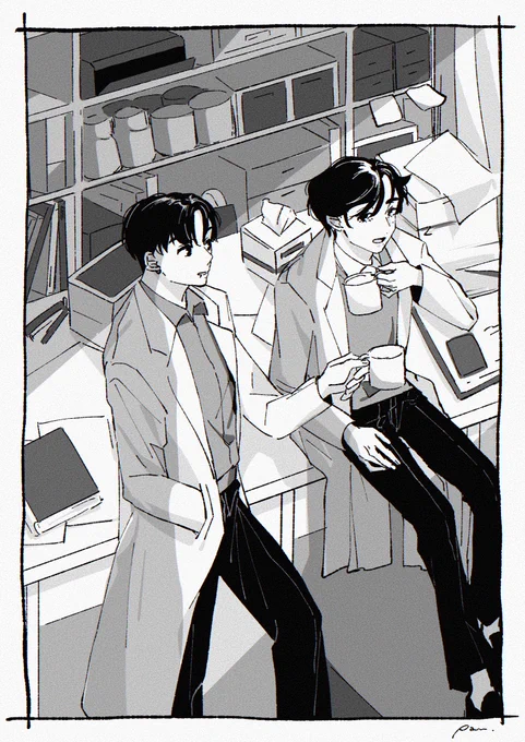 研究室の朝
#btsfanart 