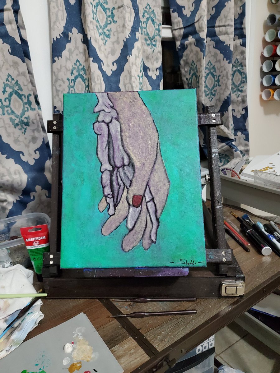shelli1370's tweet photo. Grief is something I will learn to live with. It is my new life partner. #acrylicpainting https://t.co/wI4P9PBGP5