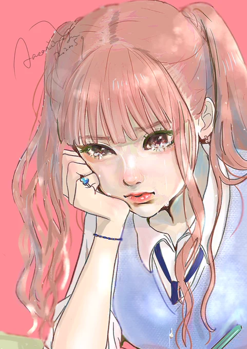 イラスト勉強中です。仲良くしてください。 病まない系女の子が多いです。よくします。