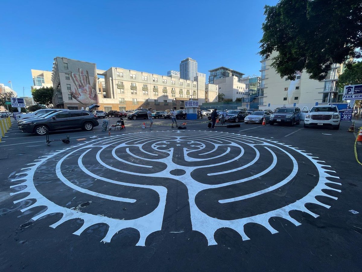 RevMama's tweet photo. This beautiful Labyrinth is a gift. It is a gift that our congregation helped to create. It is a gift that @lafirstumc offers to any who pass by. I am so grateful for the feet who will walk it, the peace present in it, and the Spirit who meets us there. https://t.co/cI09GcsRaW