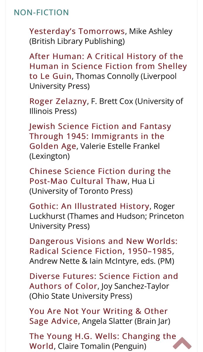 bussiereki's tweet photo. Pleased to announce that Dangerous Visions and New Worlds has been nominated for both a Locus and Hugo Award. This full-colour volume features my chapter on Marge Piercy alongside many other great works on radical SF from 1960-1985. https://t.co/Jai6JnG3FQ https://t.co/Q2g9fia2B4