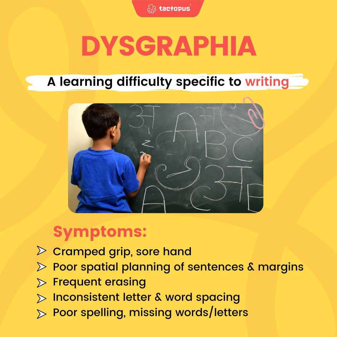 Dysgraphia is a learning disability, mainly characterized by difficulties in writing. Reach out to our specialists today to get your child the help they need. 
#dysgraphia #specialneeds #specialeducation