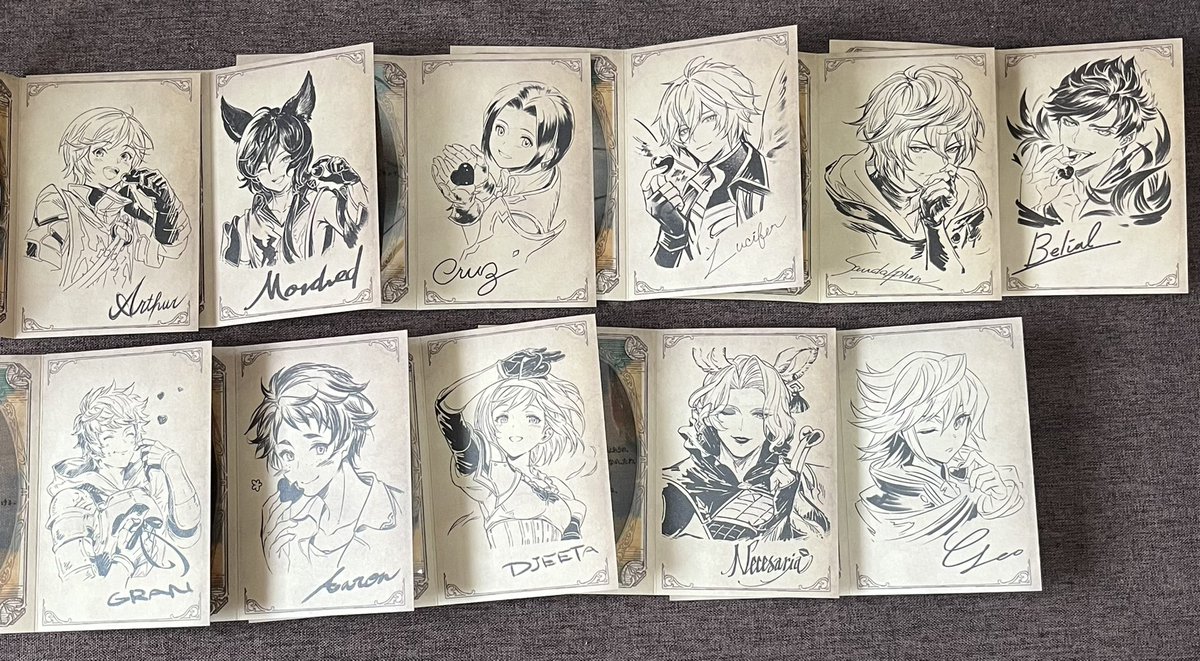 Kirbyhina's tweet photo. #グラブルVD2022
お返し届いた！メッセージカード透明でマジックで一発描きなんだなぁ！って感じがたまらない...すき...
送った人達
・グラン＆ジータ
・アーロン
・アーサー
・モルドレッド
・クルス
・ルシフェル様
・サンダルフォン
・ベリアル
・ネセサリア
・ジオ https://t.co/sAAfmvVQWd