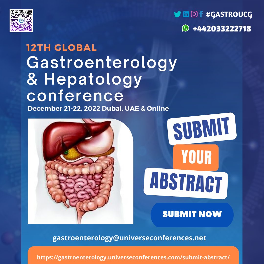 GastroUCG's tweet photo. Have you heard? #CallforResearchPapers for #12TH World Gastroenterology &amp; Hepatology Conference in Dubai, UAE &amp; Online is Open!
Do you have a passion for Gastroenterology? Have something important to present? 
Now its your time to share: https://t.co/8EPSpb3aLE 

#Gastro https://t.co/NQk9FgWqZU