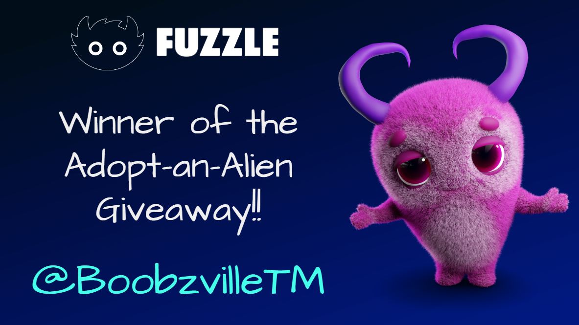 FuzzleOfficial's tweet photo. The  Winner of the Fuzzle Adopt-an-Alien Giveaway has been selected👽
🎉Congratulations @BoobzvilleTM 

you will receive your Fuzzle pod shortly🎉

Stay Gucci Fuzzle Fam!

#NFTGiveaway #nftcollector #NFT #FuzzleFam #StayGucci https://t.co/r1c8w00CzN