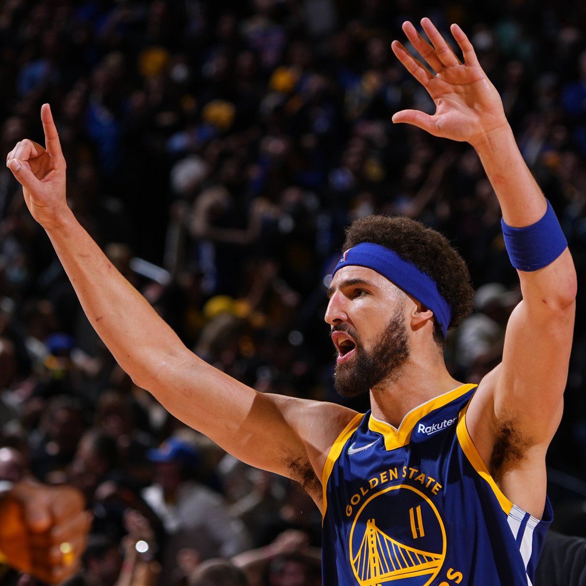NBA's tweet photo. The Dubs are back in the West Finals!

Klay: 30 points, 8 threes, 3 blocks
Steph: 29 points, 6 threes, 2 blocks
Dray: 14 points, 15 boards, 8 assists https://t.co/JHxgwNPlw6