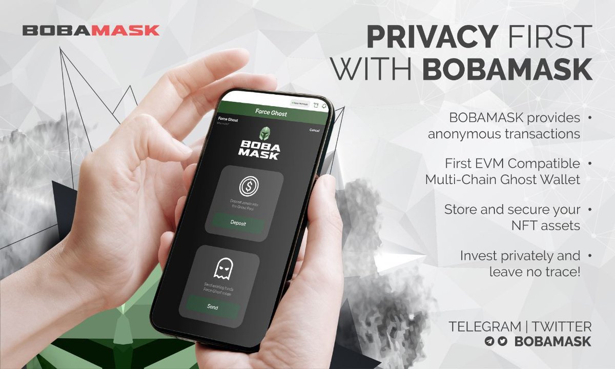 @MEXC_Global In 2019 you missed $BTC
In 2020 you missed $DOGE
In 2021 you missed $SHIB &amp; #BABYDOGE

In 2022 # DON'T MISS #BOBAMASK 

The first EVM COMPATIBLE MULTI CHAIN GHOST WALLET - provides anonymous transactions to users.
Join- t.me/bobamask
@boba_mask  #1000xgem #crypto #nft