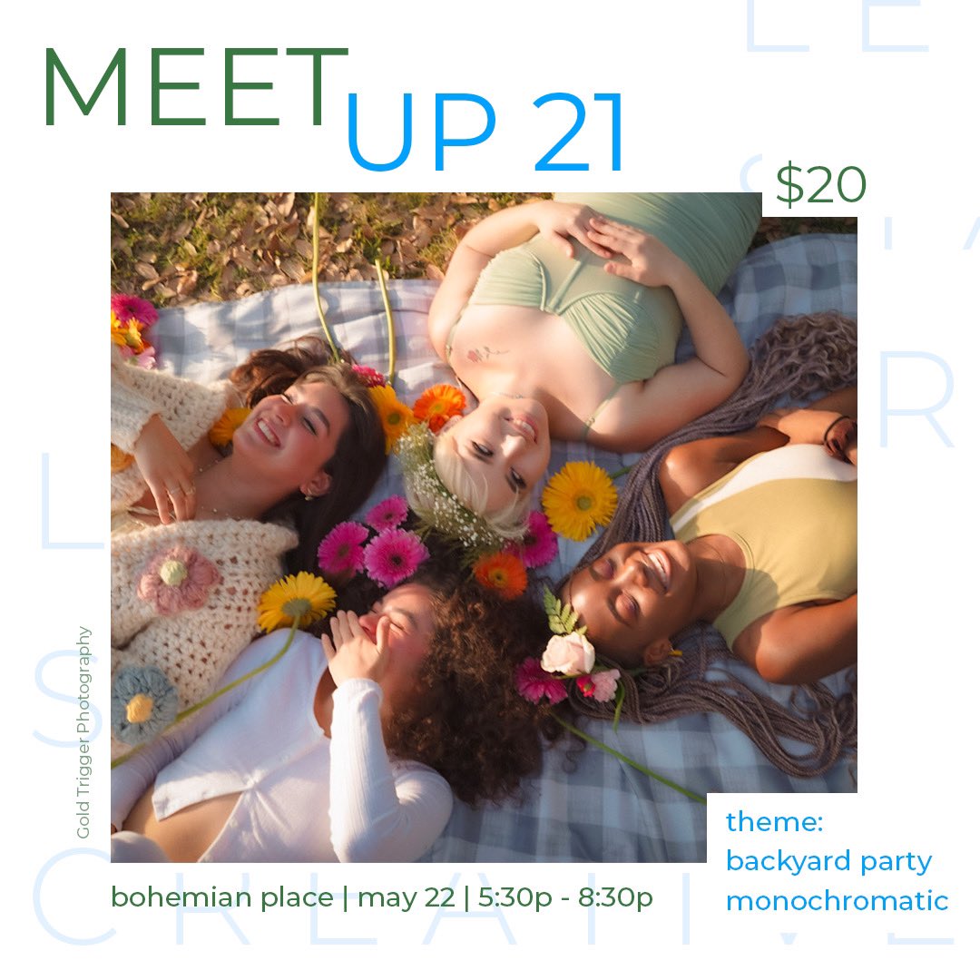letstaycreative's tweet photo. Interested in modeling or photography? Join us at @bohemian.place for a Monochromatic Backyard party May 22nd from 5:30pm-8:30pm🌼

Msg us to purchase a ticket**

See you soon creatives! #letstaycreative https://t.co/jkmv60VQVN