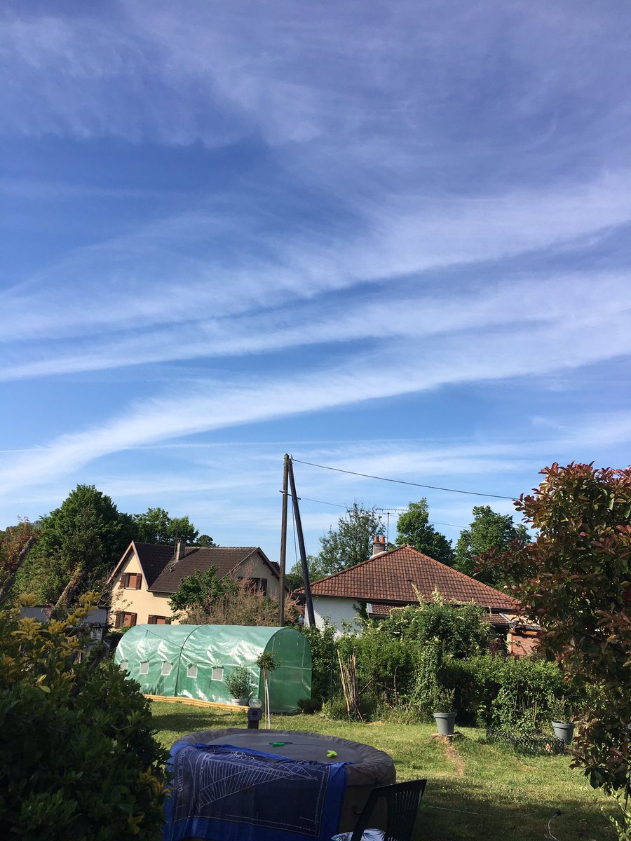 Kate5291350533's tweet photo. Ça fait plus d’une heure qu’ils sont passés et le ciel est voilé, blanc laiteux , #chemtrails voilent le soleil , fini le ciel bleu ! Ça s’étale ! Dans le temps les traces s’effaçaient direct #comtrails ! Peut être bousiller aussi les céréales !! Les productions , nos jardins https://t.co/6rcG1WicvE