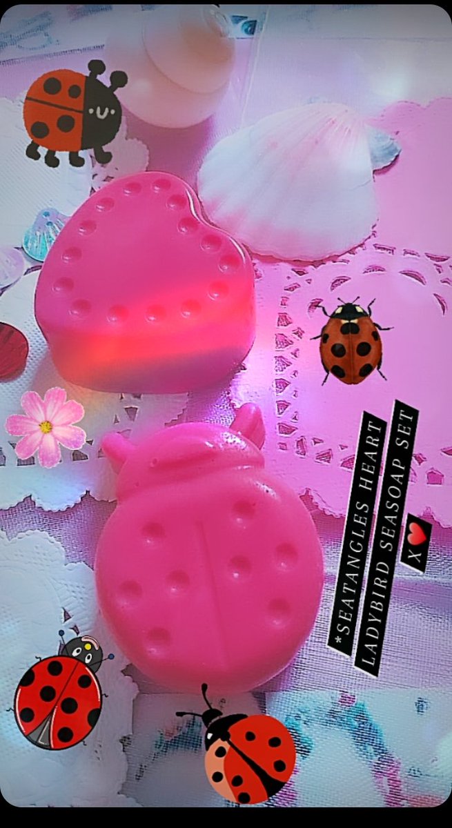 ❤🐞bring some luck into your life with the heart ladybird seasoap set
X  #seatangles 

etsy.com/uk/shop/seatan…