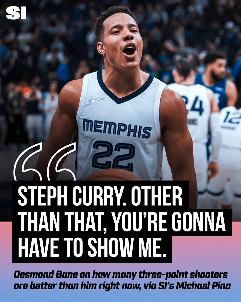 DrGuru_'s tweet photo. Desmond Bane said that Steph Curry is the only 3-point shooter better than him. 

A week later, Klay Thompson drained 8 threes to end Bane’s season. https://t.co/ZT0bnkIZKZ