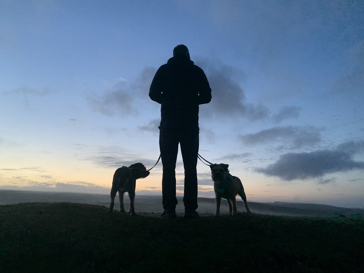 ScrappyN's tweet photo. Sunrise on #Dartmoor probably worth the early start then yes. Hope this means 2 breakfasts *nods* #ScrappyHolibobs #ScrappyNelson #dogsoftwitter #btposse #ruffwear #mydogismy #frontrangeharness #SaturdayMorning #sunrise https://t.co/snArr4mY9O
