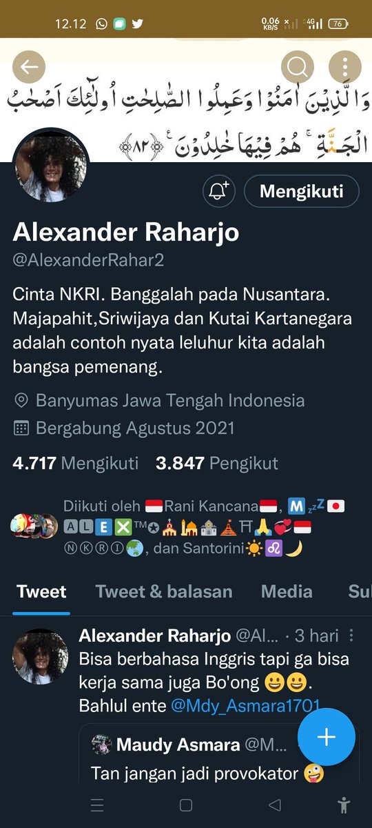Ini aku lamaku. Tapi susah dibuka. Lupa kata sandi dan ada masalah dengan Twitter. Akun baruku "Paijo Wong Indonesia/ Alexander Paijo Rahardjo