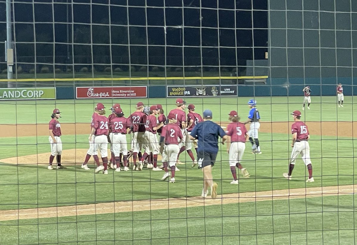 PerryBaseball07's tweet photo. Varsity outlasts CHS 4-3 in Game 1 of the 6A semis behind a gutsy performance from @stephenher10 Hernandez. The senior southpaw got into the 6th, allowed 3 ER on 2 H and 7 K. @NikolasMiller5 got the S.
@cade_lacy &amp; @CjSnowden1510 had multi-hit games. #PumaBall https://t.co/DWvfM2kuBf