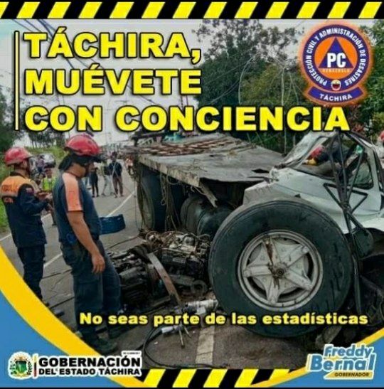 PCivilTachira's tweet photo. #AlertaConductores🚨 #TáchiraMuéveteConConciencia #HechosViales🚑🏥

https://t.co/pn8S8ZP3xi

@FreddyBernal @Gob_Tachira @Amemosaltachira @cperezampueda @YesnardoC @CeballosIchaso1 @PCivil_Ve https://t.co/WvGImgUbJ4