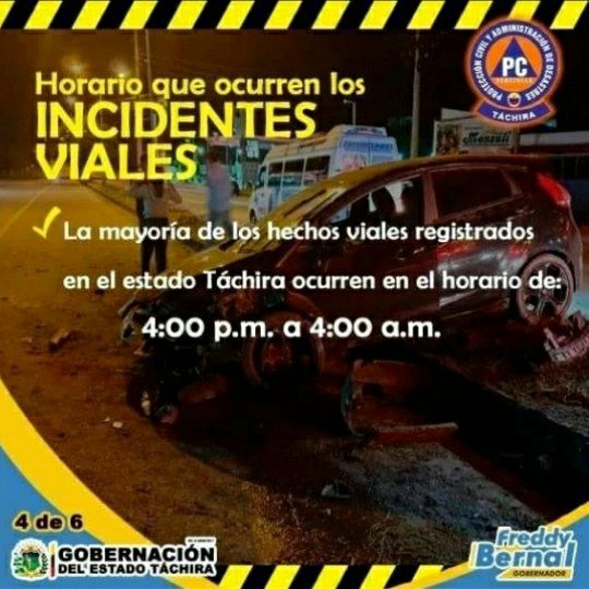 PCivilTachira's tweet photo. #AlertaConductores🚨 #TáchiraMuéveteConConciencia #HechosViales🚑🏥

https://t.co/pn8S8ZP3xi

@FreddyBernal @Gob_Tachira @Amemosaltachira @cperezampueda @YesnardoC @CeballosIchaso1 @PCivil_Ve https://t.co/WvGImgUbJ4