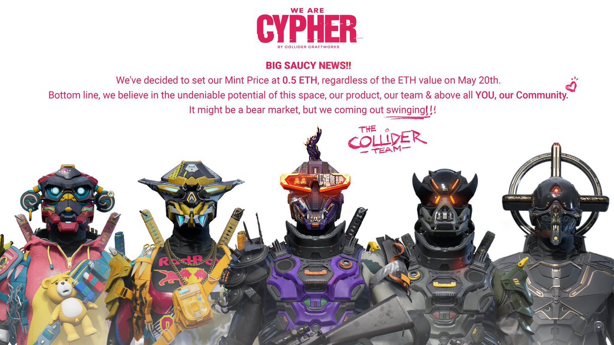 asysya5830's tweet photo. @j1mmyeth Let's  go check for 
@ColliderCraft

We already growing and decided to set our mint price at 0.5 ETH regardless of the ETH value on May 20th.  

tq in advance see u there...

@HyperFaction 
 #collidercraftworks  #hyperfaction
 #HYPERFACTION #Hyper  #NFTCommunity #NFTGiveaway https://t.co/SASAQXwqJM