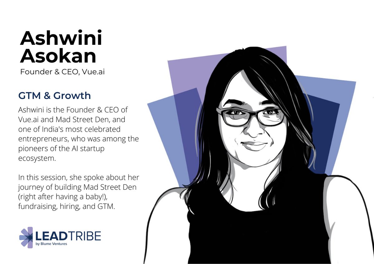 The #LeadTribe cohort spent a Saturday morning with our DeepTech hero <a href="/LadyAshBorg/">ashwini asokan</a> of <a href="/MadStreetDen/">Mad Street Den</a> on all things GTM, Sales, &amp; Hiring; 

Moderated by our very own <a href="/swathidhamo/">Swathi Dhamodaran</a> of <a href="/BlumeVentures/">Blume Ventures</a>!

Here are the 3 big takeaways from our session👇
