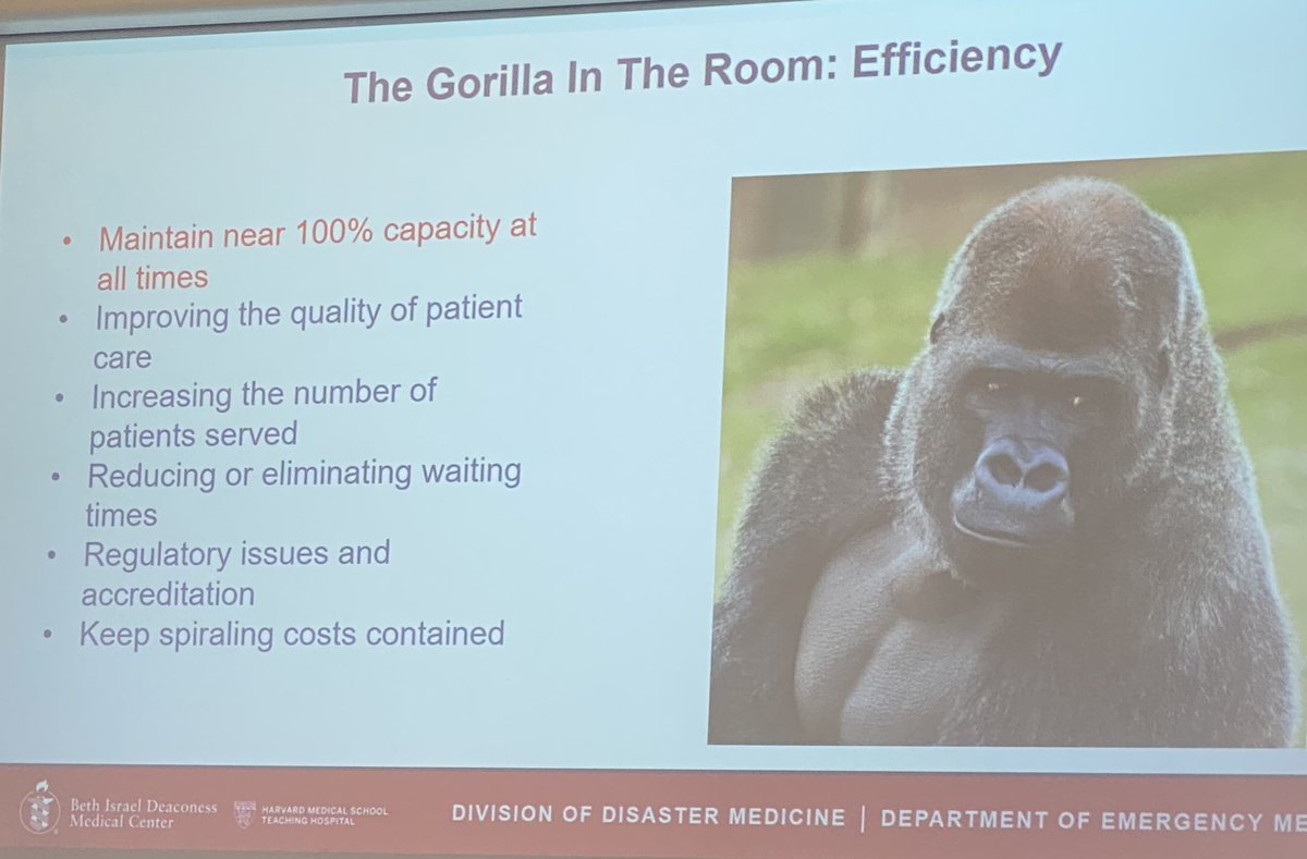 ACTINOSProject's tweet image. The gorilla [elephant] in the room in our ability to respond to disasters is ironically our honed efficiency in healthcare currently.
All fat has been pared away, leaving precious little capacity to ‘surge’ in traditional ways…
‘Alternative site’ surging an answer?
#EMDM22
