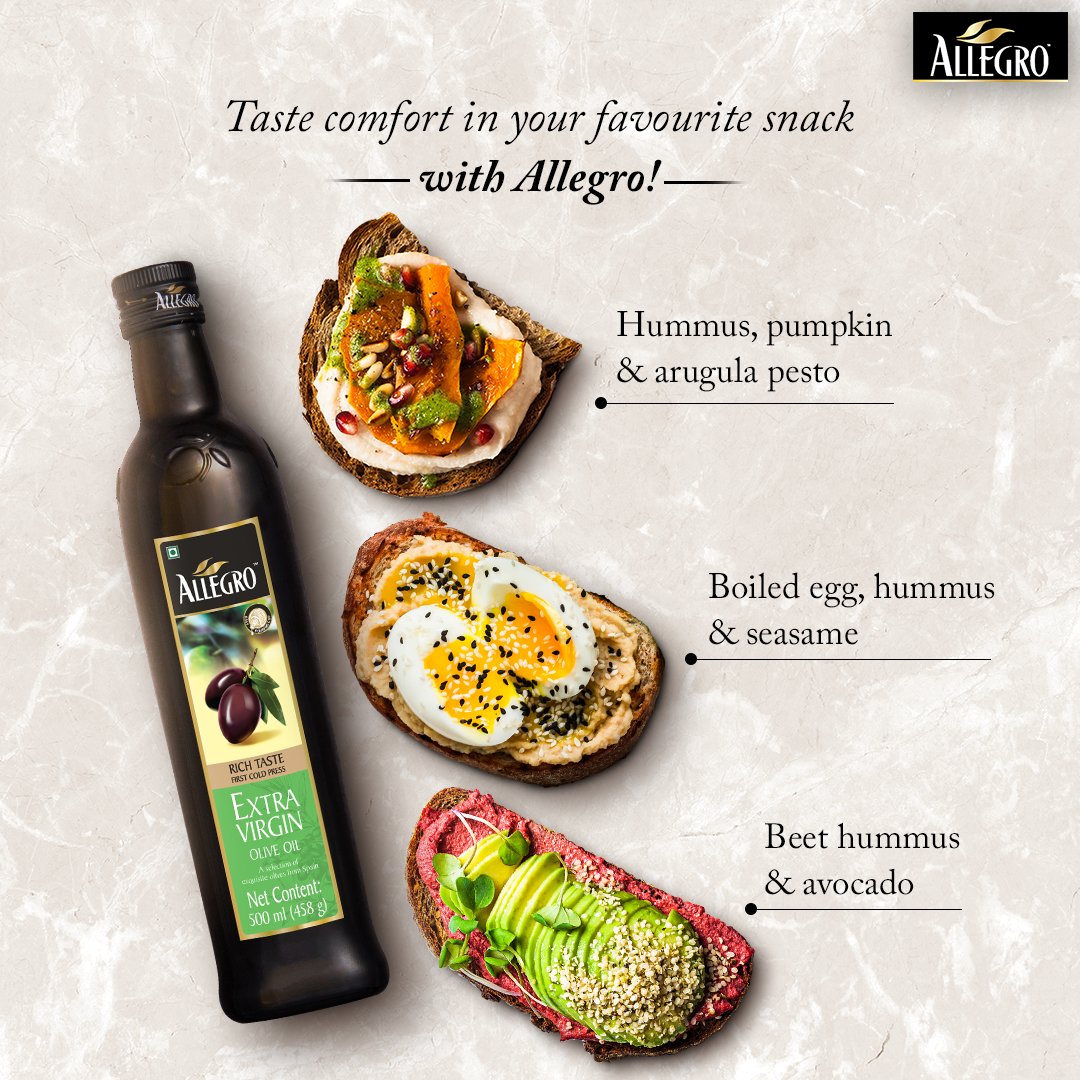 AllegroIndia's tweet photo. Let’s end #WorldHummusDay by indulging in evergreen favourite snacks!

 A spread of hummus, a few vegetables, garnishing, and a drizzle of Allegro gives a unique burst of flavours!  
.
.
#GiftOfMediterranean #Allegro #ExtraVirginOliveOil #WorldHummusDay #Hummus #Cooking https://t.co/k9nRWwtKe8