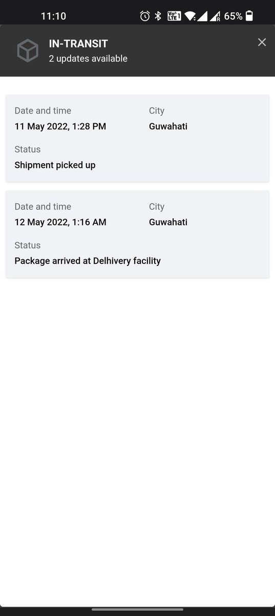 RonB1725's tweet photo. @delhivery This is the most pathetic service. An intra state delivery, and there has been no update for past 3 days. No one replies to my queries. Your customer care number auto disconnects. Please help. https://t.co/lHQ5pZWsdK