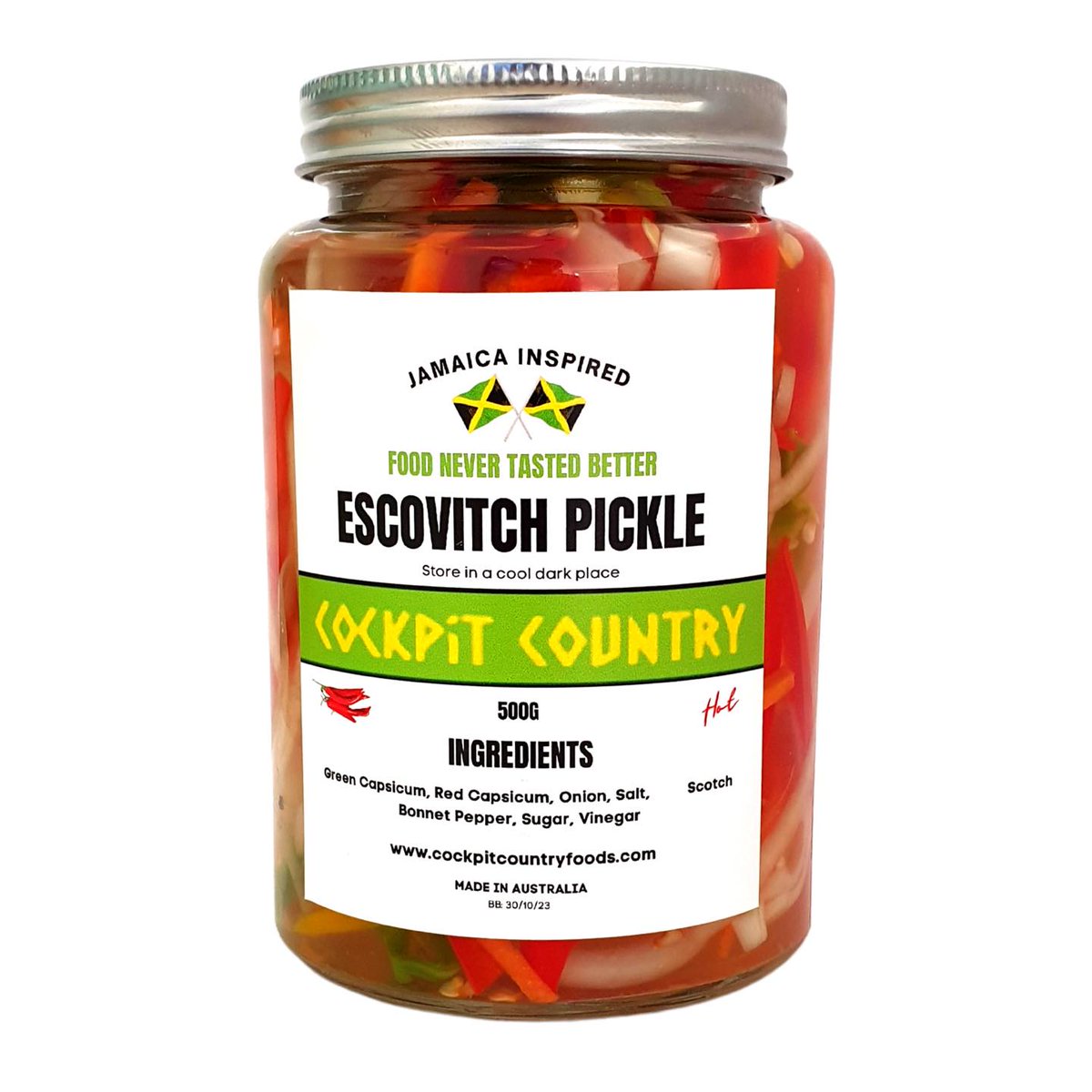 CockpitFoods's tweet photo. Scotch Bonnet Escovitch pickle is available in @thewestindianstore, Marrickville today. Amazing flavours in every bottle!!
#food #foodie #friedfish #spices #marinade #jamaica #foodies #jamaicanfood #cooking #foodlover #scotchbonnet #Yum #healthy #Yummy #foodislife #seafood #spicy https://t.co/HSfdTfe1Cc