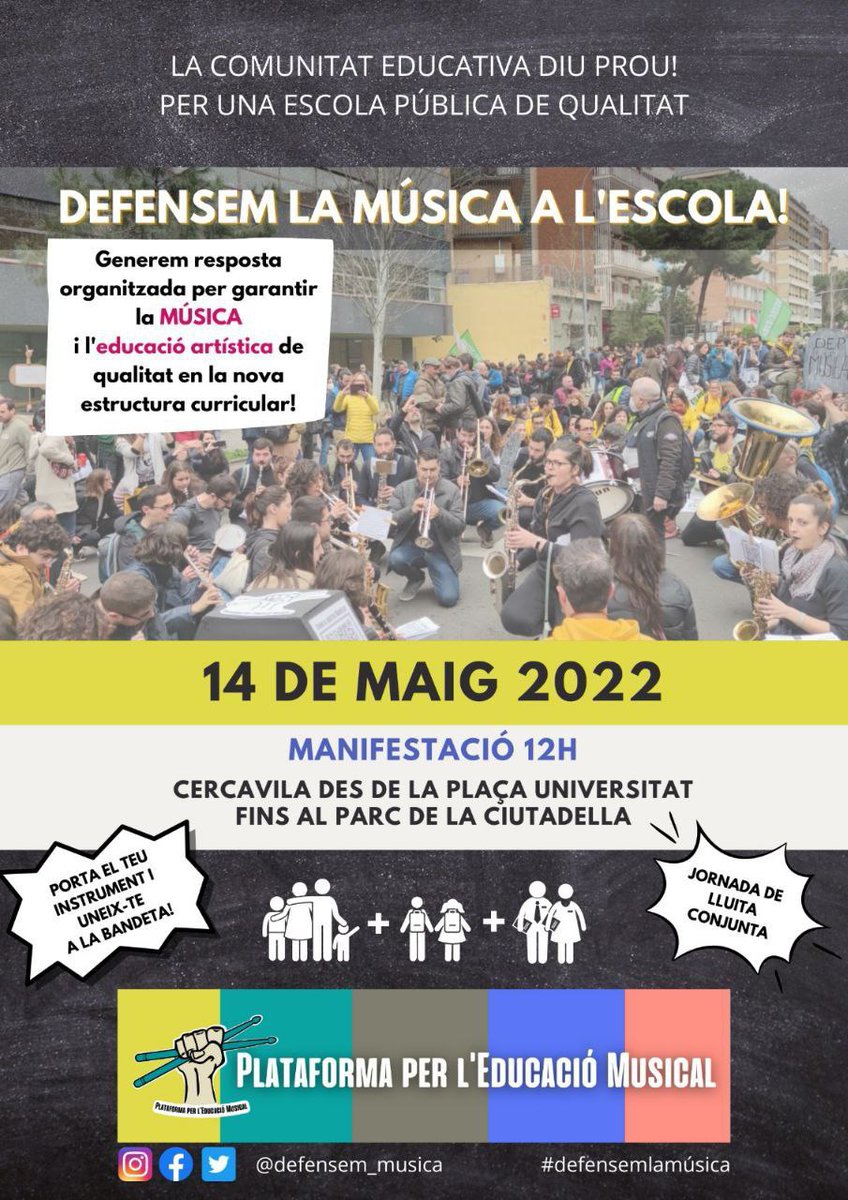assembleagroga's tweet photo. Quina il·lusió llevar-se avui per anar a la nova jornada de lluita a Barcelona i poder escoltar a la gran banda: https://t.co/t0c01uGK4K! Som TOTA la COMUNITAT EDUCATIVA que demanem #CambrayCessament . Menys despotisme i més inversió. https://t.co/voCQ4d8Xm6