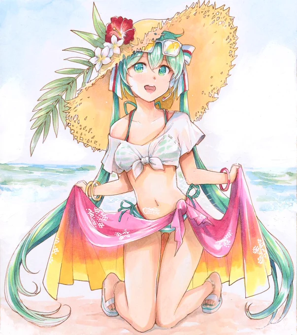 レーシングミクさん×夏
🌴¶(⁄•˅̮•∖)⁋🏖

#fightdsr 