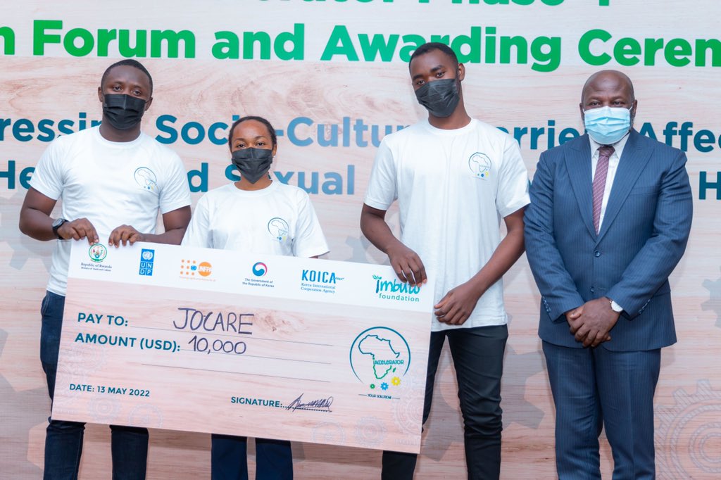 Jocare_rw's tweet photo. Thank you very Much @iacceleratorRw @Imbuto @YouthCultureRW @KOICA_Rwanda @UNDP_Rwanda @UNFPARwanda @RBCRwanda @BPNRwanda @DOTRwanda 

As @jocare_rw Team we are very thankful for your Great Support to young innovators.
We will never disappoint  you. https://t.co/PQXQzDCkJ7