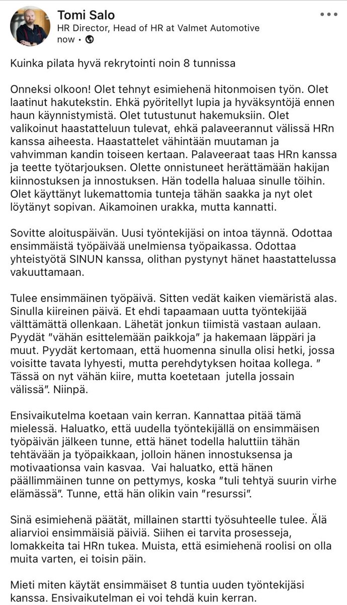 TomiKielo's tweet photo. Kuinka pilata hyvä rekrytointi noin 8 tunnissa. 

Tässä ohjeet ole hyvä
👇👇👇 https://t.co/IEk7bb5ewC