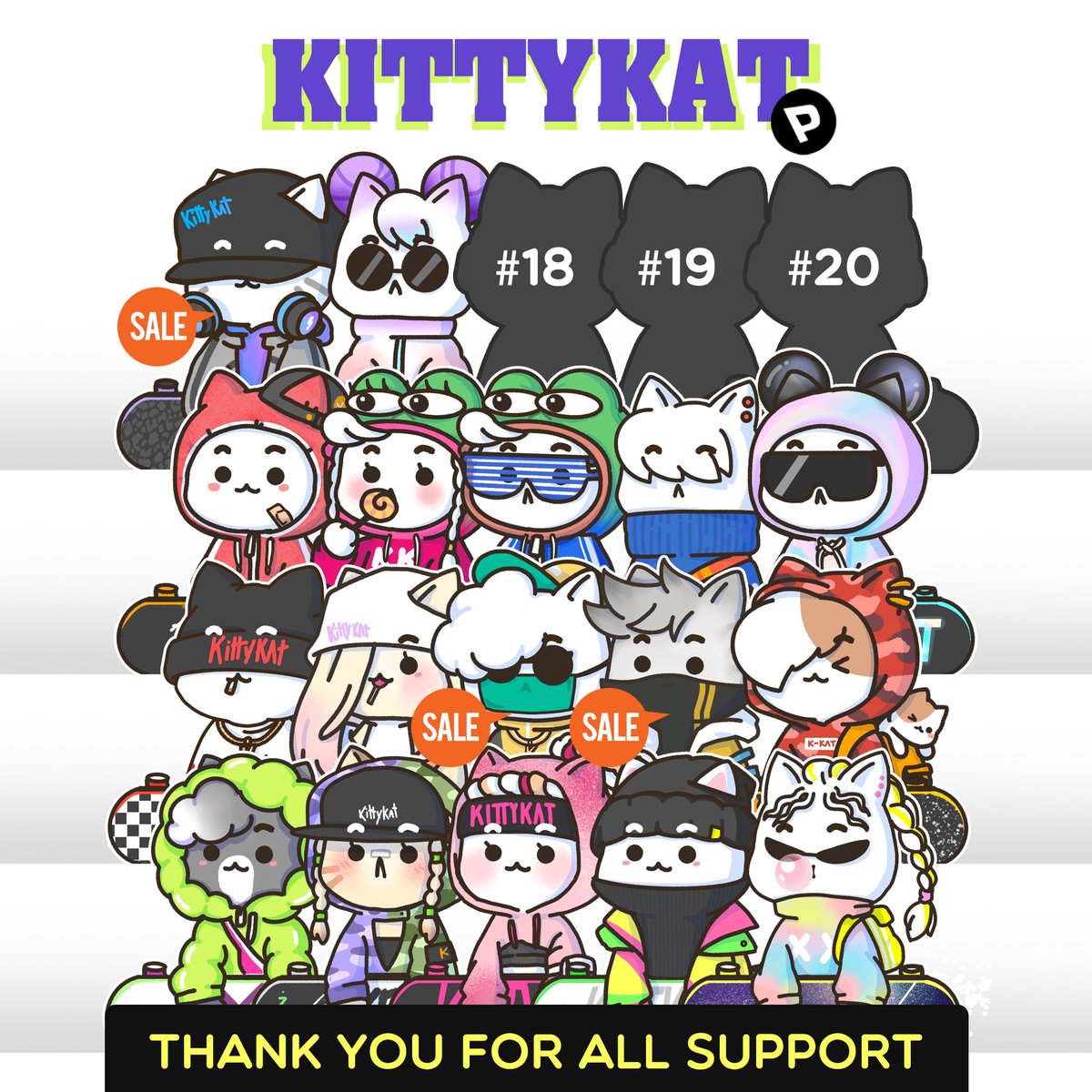 😻Waiting to take a family photo. There are only 3 people left.🐸
-------------------------------------
P.S. If you don't want to wait, ♥️
there are still  3 KATS at 2nd sale.

Thank you for all support.😻

#NFTs #NFTCommunity #NFTdrop #NFTshill #PARASnft #NFTCollection  #nftart