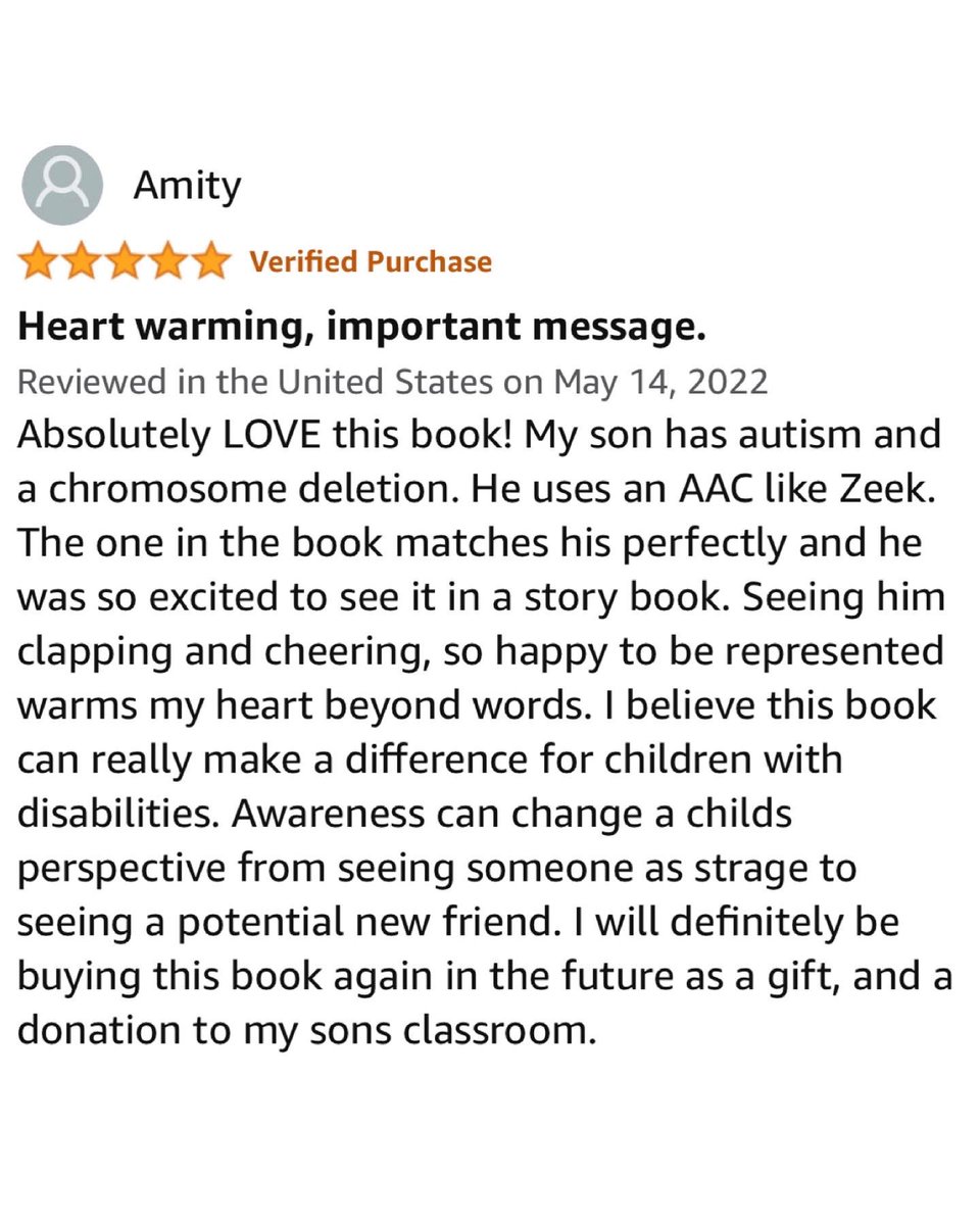 aFriendlikeZeek's tweet image. #1 in New Release for #childrensbook on #bullying ! Thank you everyone. 💙🙏🏻🥲 a Friend like Zeek amazon.com/dp/B09ZVGQ2T7/… 
#autism #asd #stimming #nonverbal #aac #kindness #amazon #kdp #author #BookReview #book #review #follow #retweet